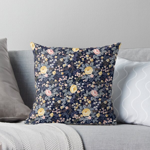 Item preview, Chinoiserie Chic: Elegant Yellow & Pink Floral on Navy Blue Pattern designed and sold by SugarCore.