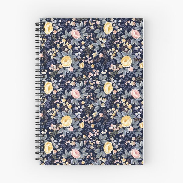 Item preview, Chinoiserie Chic: Elegant Yellow & Pink Floral on Navy Blue Pattern designed and sold by SugarCore.