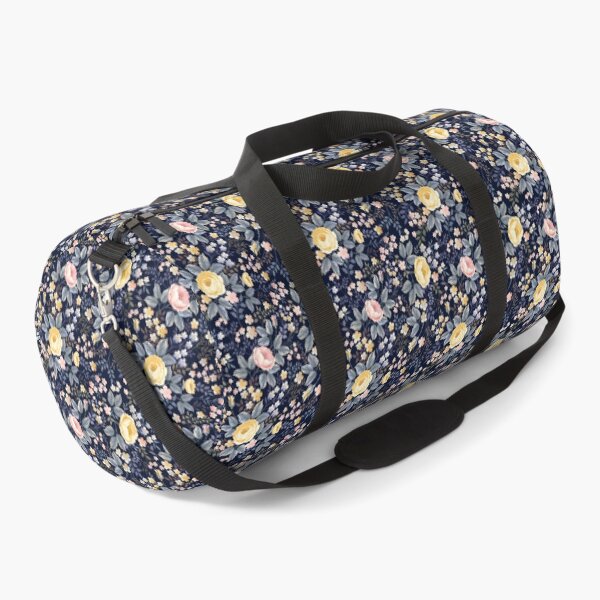 Item preview, Chinoiserie Chic: Elegant Yellow & Pink Floral on Navy Blue Pattern designed and sold by SugarCore.