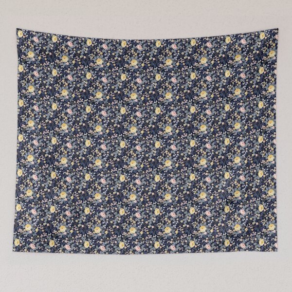 Item preview, Chinoiserie Chic: Elegant Yellow & Pink Floral on Navy Blue Pattern designed and sold by SugarCore.