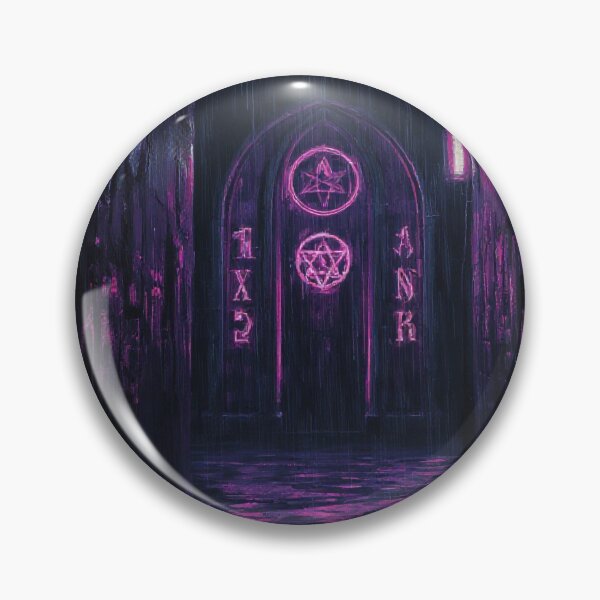 Item preview, Cyberpunk Vampire Sanctuary Neon Alleyway Art designed and sold by StudioForge.