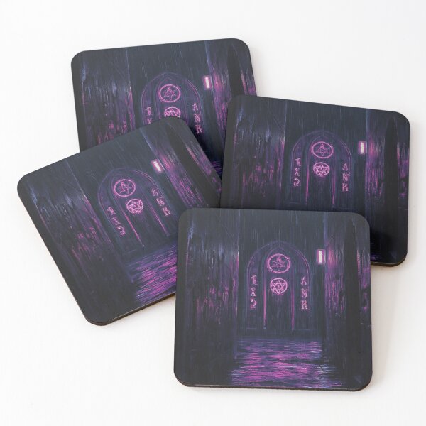 Item preview, Cyberpunk Vampire Sanctuary Neon Alleyway Art designed and sold by StudioForge.