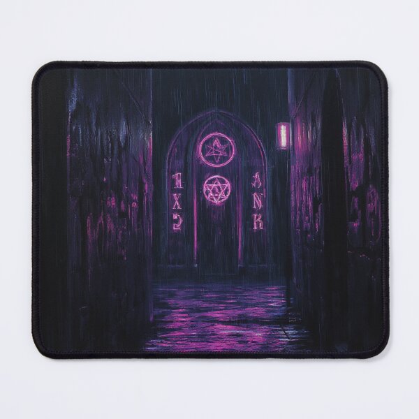 Item preview, Cyberpunk Vampire Sanctuary Neon Alleyway Art designed and sold by StudioForge.