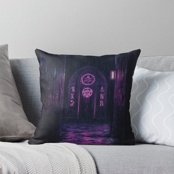 Item preview, Cyberpunk Vampire Sanctuary Neon Alleyway Art designed and sold by StudioForge.