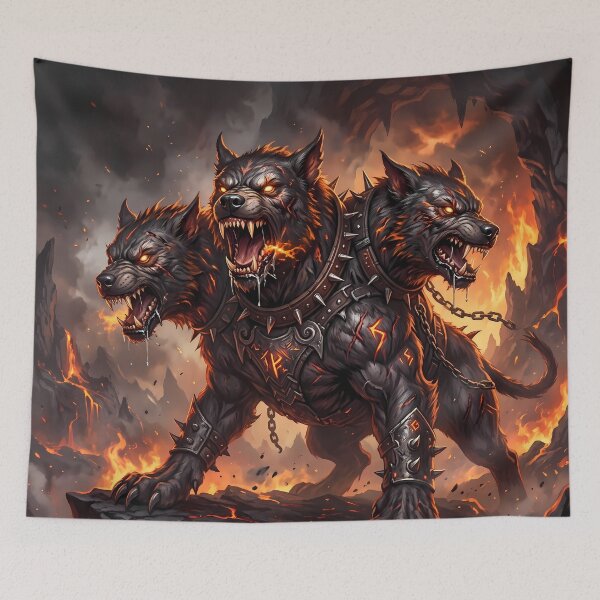 Item preview, Cerberus Three Headed Hellhound Gates Of Hades designed and sold by ART ATTACK ZONE.