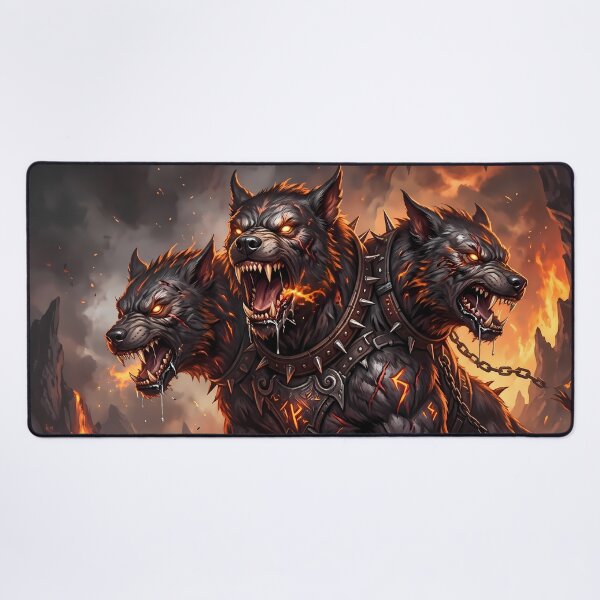 Item preview, Cerberus Three Headed Hellhound Gates Of Hades designed and sold by ART ATTACK ZONE.