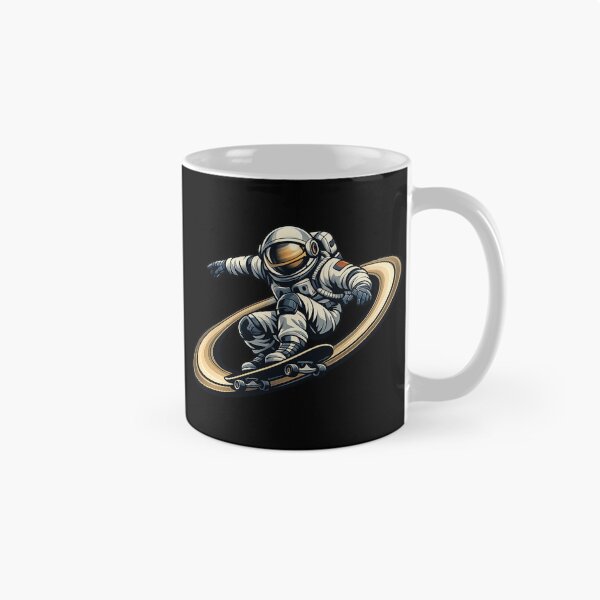 Artikelvorschau, Astronaut auf Saturnring Skateboard entworfen und verkauft von builtforyou.