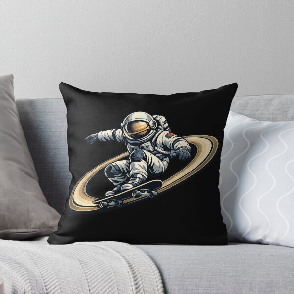 Aperçu de l'œuvre Astronaute Skate sur l’Anneau de Saturne créée et vendue par builtforyou.