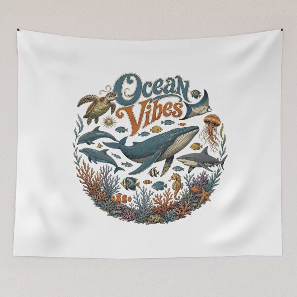 Item preview, Ocean Vibes – A Vintage Marine Life Adventure designed and sold by Skyrocketz.