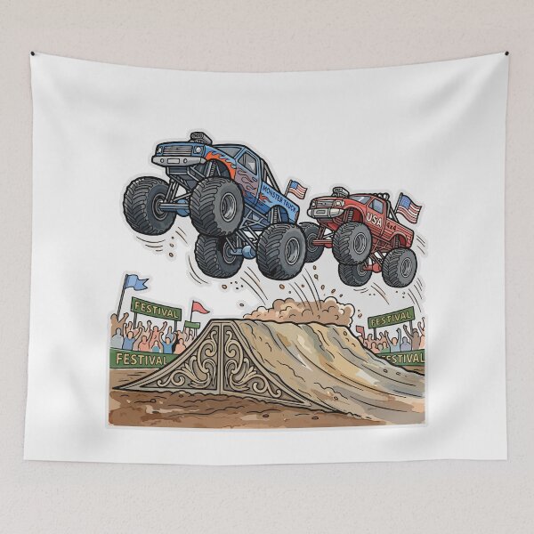 Item preview, Monster Trucks Soaring - opt 1 designed and sold by jlStopMedia.