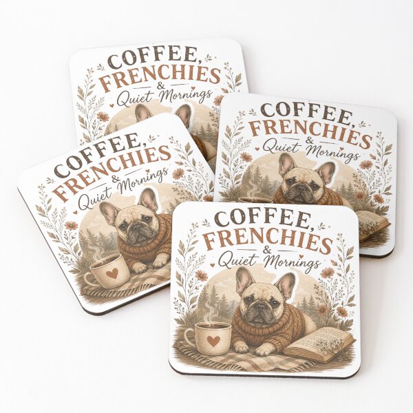 Item preview, Coffee, Frenchies & Quiet Mornings – Cozy French Bulldog Vintage Floral Dog Lover Design designed and sold by Hello Lola.