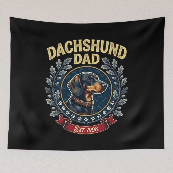 Item preview, Vintage Dachshund Dad Crest Est 1998 designed and sold by SoyLamderma.