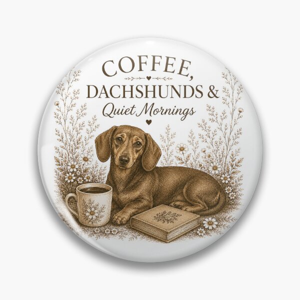 Item preview, Coffee, Dachshunds & Quiet Mornings – Vintage Dachshund Floral designed and sold by Hello Lola.