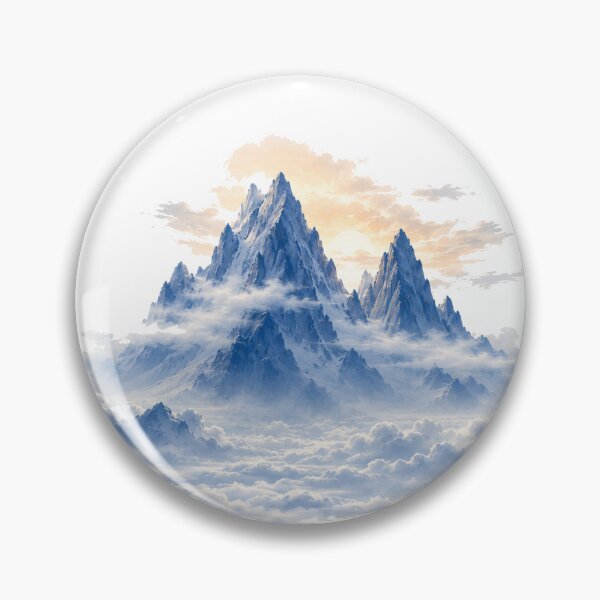 Item preview, Mist Mountain – Blue Peaks and Cloudy Alpine Landscape Art designed and sold by Cloud Tide Studio.