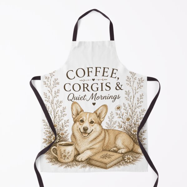 Item preview, Coffee, Corgis & Quiet Mornings – Vintage Corgi Floral designed and sold by Hello Lola.