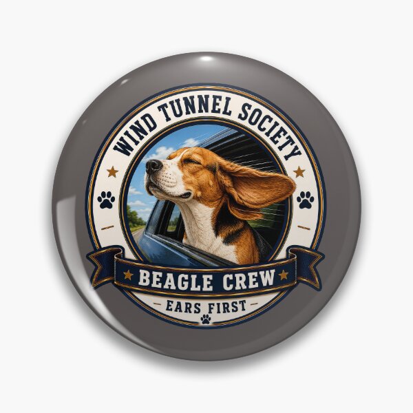 Item preview, Wind Tunnel Society - Beagle Crew - Ears First/ Funny Beagle Dog Badge Logo  designed and sold by Halejo68.