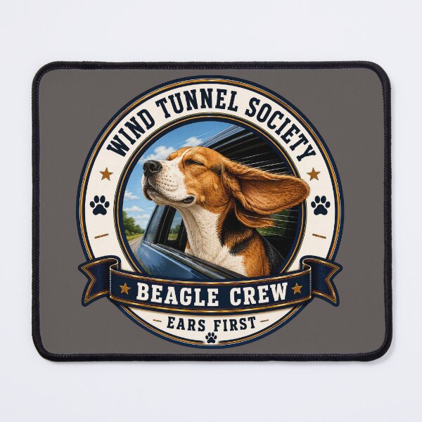 Item preview, Wind Tunnel Society - Beagle Crew - Ears First/ Funny Beagle Dog Badge Logo  designed and sold by Halejo68.