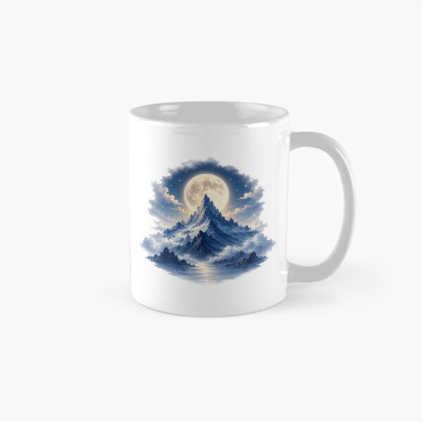 Item preview, Moon Peak – Full Moon Blue Mountain Night Landscape Art designed and sold by Cloud Tide Studio.