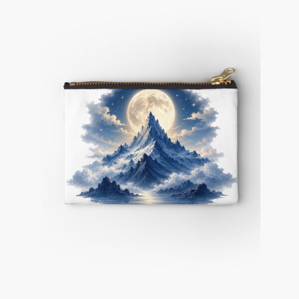 Item preview, Moon Peak – Full Moon Blue Mountain Night Landscape Art designed and sold by Cloud Tide Studio.