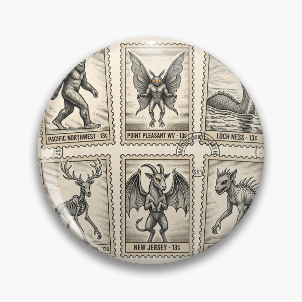 Item preview, Cryptid Collector's Series Postage Stamps Bigfoot Mothman designed and sold by Roy & Tiffany.