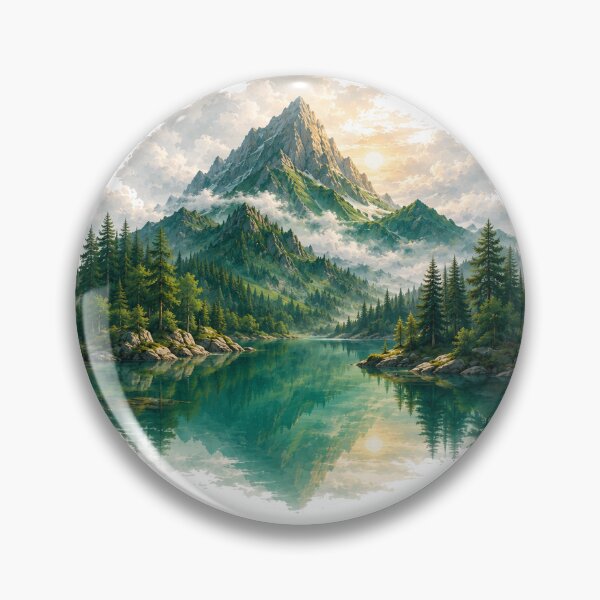 Item preview, Emerald Lake – Green Mountain Reflection Nature Landscape Art designed and sold by Cloud Tide Studio.