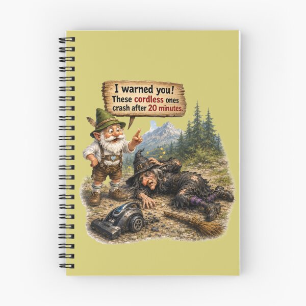 Item preview, I Warned You! These Cordless Ones Crash After 20 Minutes Funny Witch & Bavarian Gnome T-Shirt designed and sold by Alpine-Ink.