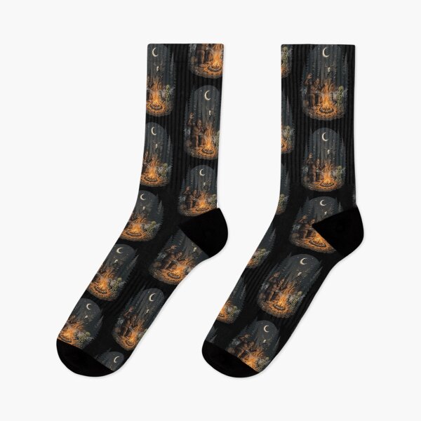 Item preview, Bigfoot Campfire Night with Skeleton and Alien Cryptid designed and sold by Roy & Tiffany.