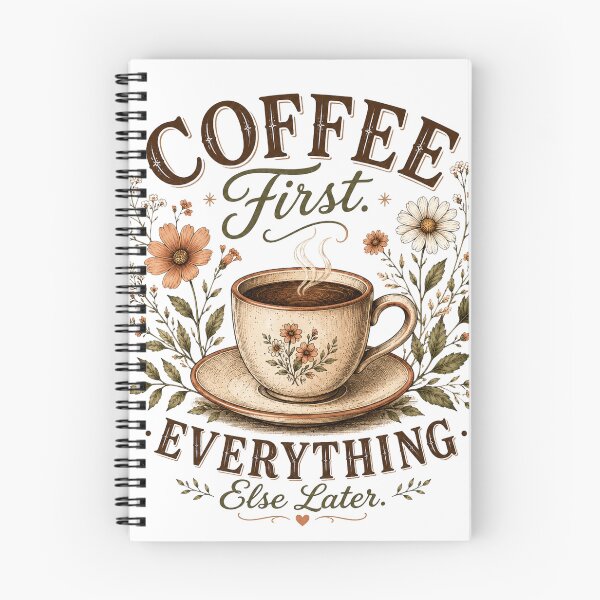 Item preview, Coffee First | Cozy Floral Coffee Art designed and sold by Hello Lola.