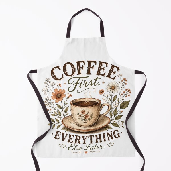 Item preview, Coffee First | Cozy Floral Coffee Art designed and sold by Hello Lola.