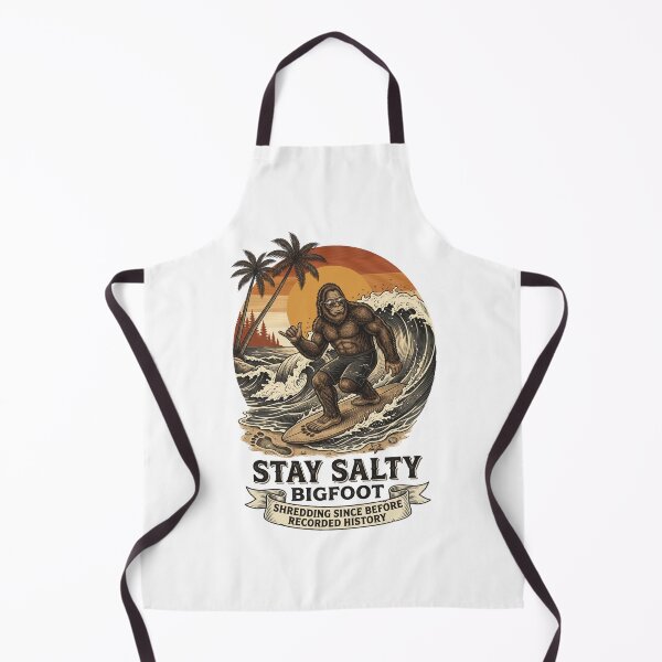 Item preview, Stay Salty Bigfoot Surfing Retro Sunset Wave designed and sold by Roy & Tiffany.