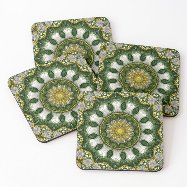 Item preview, Jade Serpent Mandala — Green & Gold Kaleidoscope Sacred Geometry Flower designed and sold by The Hand That Listens.