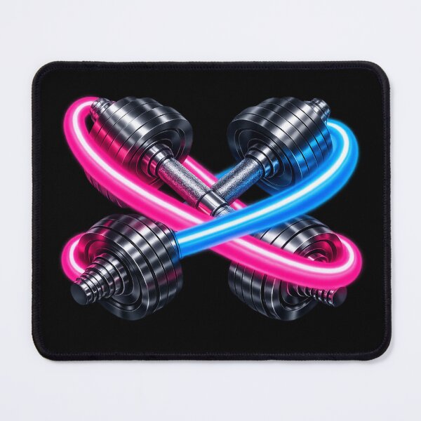 Item preview, Neon Crossed Dumbbells Cyberpunk Fitness Art Design designed and sold by ArtoryWorks.