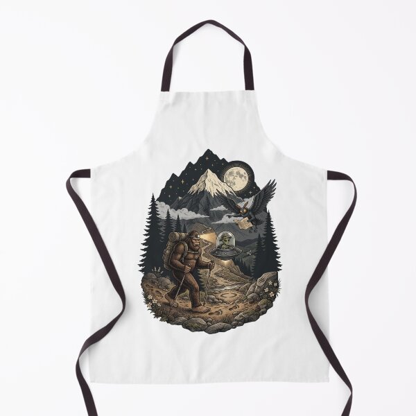 Item preview, Bigfoot Hiking Trail with Alien UFO Cryptid Mountain designed and sold by Roy & Tiffany.