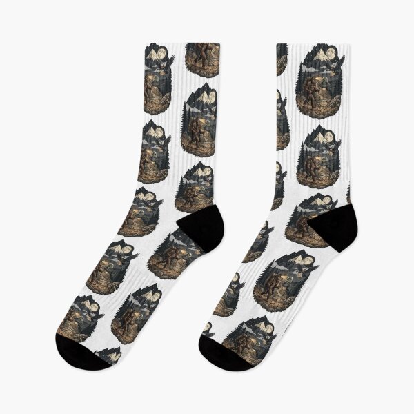 Item preview, Bigfoot Hiking Trail with Alien UFO Cryptid Mountain designed and sold by Roy & Tiffany.