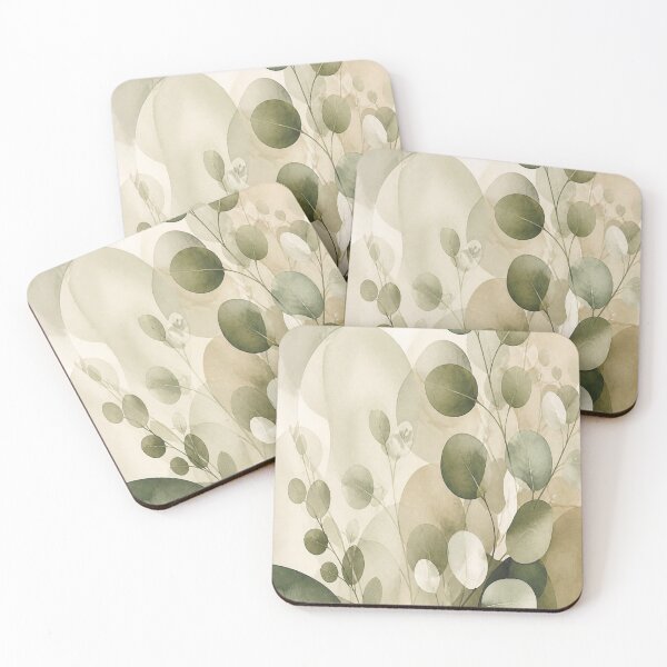 Item preview, Modern Sage Green Flowing Abstract Eucalyptus Botanical Art designed and sold by Gameshalah's Designs Hub.