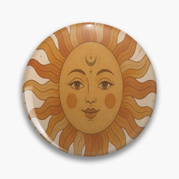 Item preview, Funky Retro 1970s Wavy Ray Celestial Sun Face Art Print designed and sold by Gameshalah's Designs Hub.