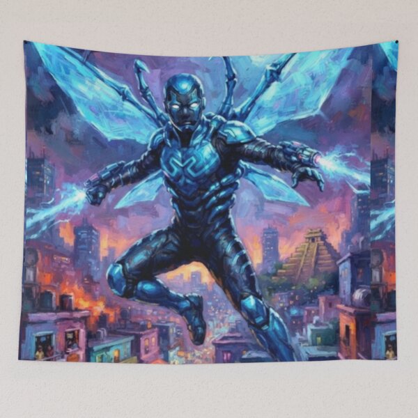 Item preview, Blue Beetle Superhero Sci-Fi Action Adventure Tribute Art Poster designed and sold by Art's Diner.