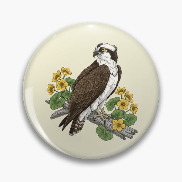 Item preview, Botanical Osprey Marsh Marigold Nature Design designed and sold by BirdsnStuff.
