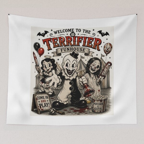 Item preview, Terrifier 1930s Cartoon T-Shirt | Vintage Rubber Hose Horror Funhouse | Art the Clown Inspired Retro designed and sold by Preston Meyers Designs.
