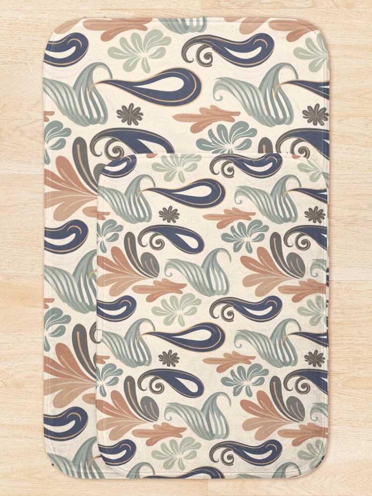 Thumbnail 5 of 6, Bath Mat, Abstract Botanical Flow designed and sold by Designbes.