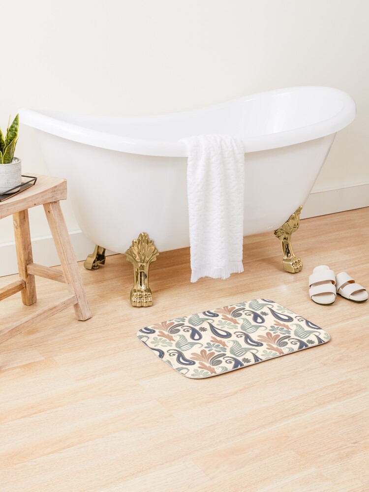 Thumbnail 2 of 6, Bath Mat, Abstract Botanical Flow designed and sold by Designbes.