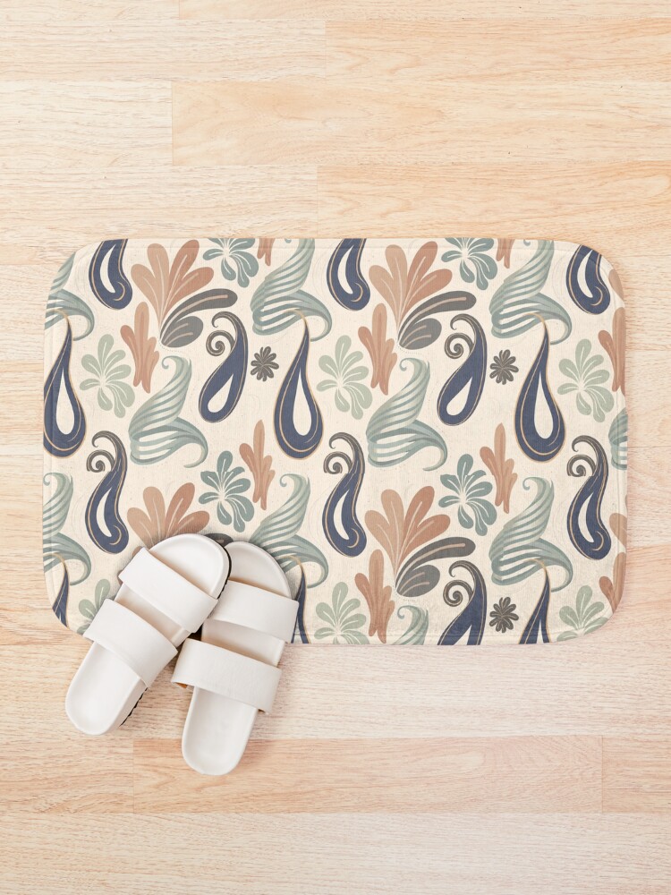 Thumbnail 1 of 6, Bath Mat, Abstract Botanical Flow designed and sold by Designbes.