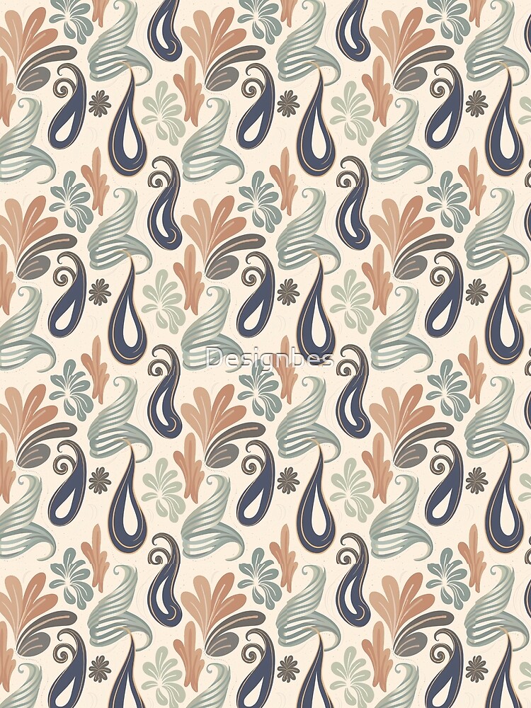 Thumbnail 3 of 3, Scarf, Abstract Botanical Flow designed and sold by Designbes.
