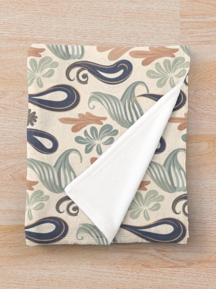 Thumbnail 3 of 6, Throw Blanket, Abstract Botanical Flow designed and sold by Designbes.