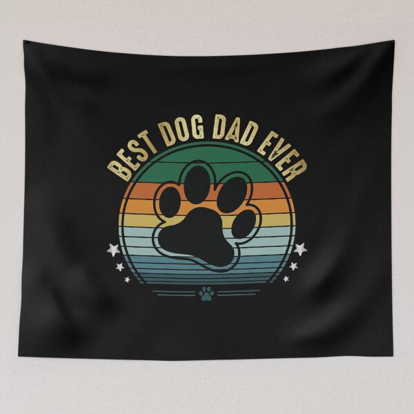 Item preview, Vintage Best Dog Dad Ever Retro Sunset Paw designed and sold by SoyLamderma.