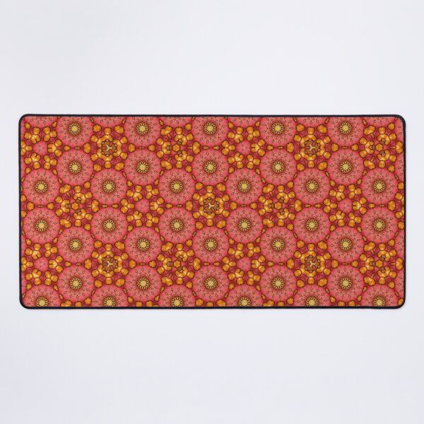 Item preview, Golden Rose Mandala Kaleidoscope Pattern | Coral Pink Sacred Geometry Repeat designed and sold by The Hand That Listens.