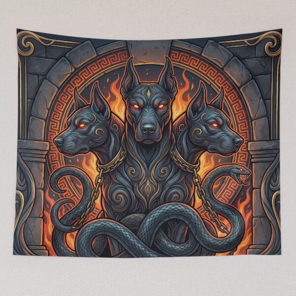 Item preview, Beast Cerberus Three Headed Hellhound Gates Of Hades designed and sold by ART ATTACK ZONE.