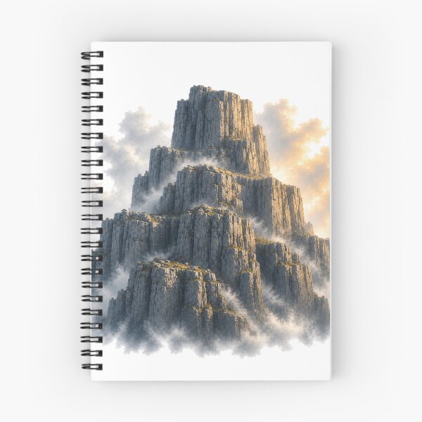 Item preview, Stone Ridge – Rocky Mountain Fortress Mist Landscape Art designed and sold by Cloud Tide Studio.