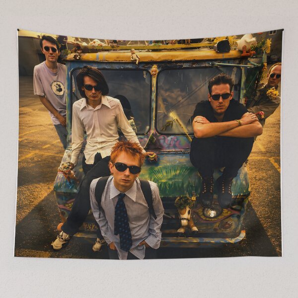 Item preview, The band Radiohead on top of a car  designed and sold by Jennifer-Grier.