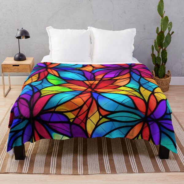 Item preview, Colorful Stained Glass-Style Floral Abstract Art Designs designed and sold by DEC02.